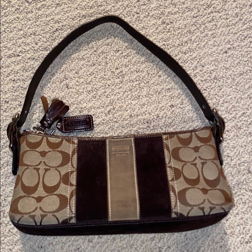 Coach cute small purse with thick buckle strap
